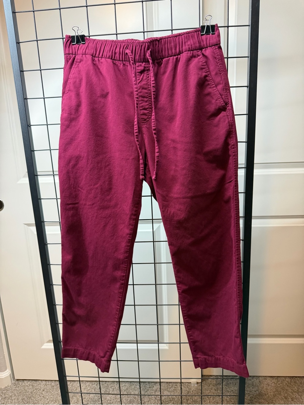 GAP Wide-Leg Drawstring Pants in Berry Plum